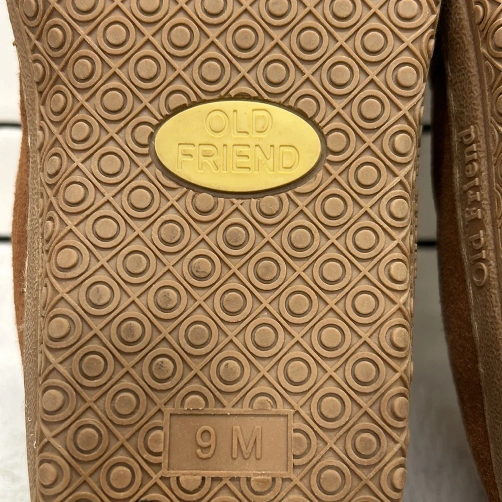 Romeo Genuine Shearling Leather OLD FRIEND Men’s Size 9 Slippers Chestnut
